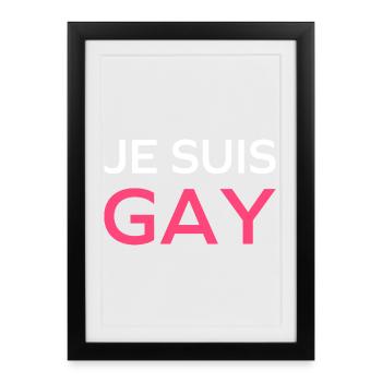 I am gay - Framed poster (27 × 37 cm) - black - Front