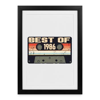 Best Of 1986 Cassette rétro - Affiche encadrée (27 × 37 cm) - noir - Devant