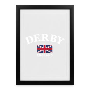 Derby, Angleterre - Affiche encadrée (27 × 37 cm) - noir - Devant
