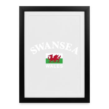 Swansea, Wales - Framed poster (27 × 37 cm) - black - Front