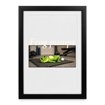 Frog Pumps Frog Fitness Saying - Framed poster (27 × 37 cm) - black - Front