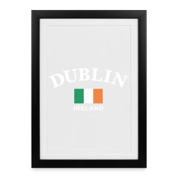 Dublin, Irlande - Affiche encadrée (27 × 37 cm) - noir - Devant