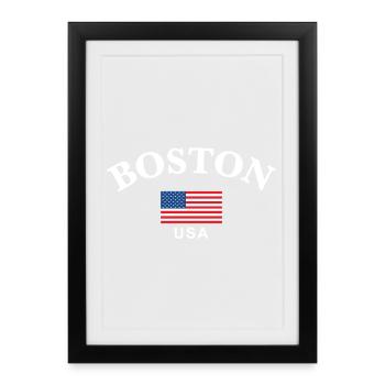 Boston, USA - Framed poster (27 × 37 cm) - black - Front
