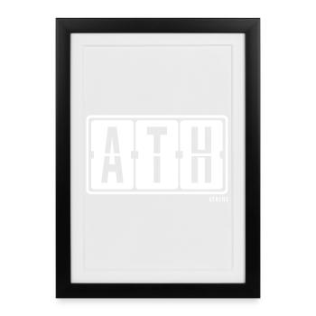 Athen, Sweat à capuche de la ville Athènes souvenir - Affiche encadrée (27 × 37 cm) - noir - Devant