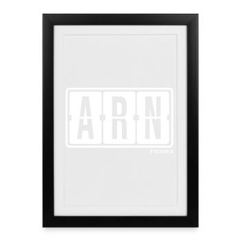 Stockholm ARN, City souvenir bag, mug, polo - Framed poster (27 × 37 cm) - black - Front