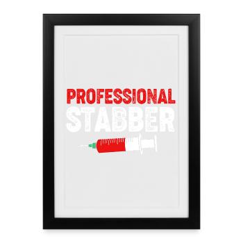 Phlebotomist Nurse Nurse Blood Sampling - Framed poster (27 × 37 cm) - black - Front