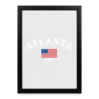 Atlanta, États-Unis - Affiche encadrée (27 × 37 cm) - noir - Devant