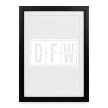Dallas DFW, sweat à capuche, casquette, tasse souvenir de la ville - Affiche encadrée (27 × 37 cm) - noir - Devant