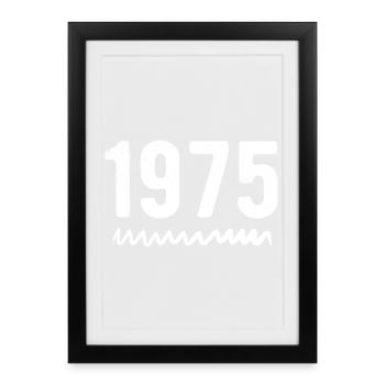 1975 Anniversaire 1975 Retro 1975 - Affiche encadrée (27 × 37 cm) - noir - Devant