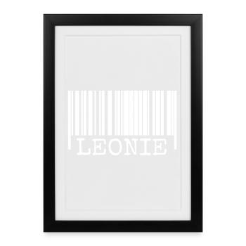 Leonie en tant que code-barres - Affiche encadrée (27 × 37 cm) - noir - Devant