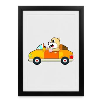 Hamster Car - Framed poster (27 × 37 cm) - black - Front