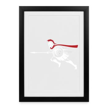 Spartan Sprint Silhouette Mascot Spartan Run - Framed poster (27 × 37 cm) - black - Front