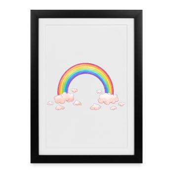 Rainbow dream with clouds - Framed poster (27 × 37 cm) - black - Front
