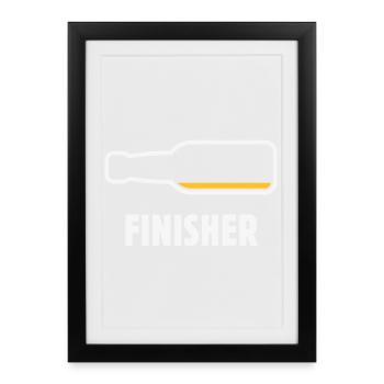 Finisher (beer / beer / beer drinker / NEG 2C) - Framed poster (27 × 37 cm) - black - Front