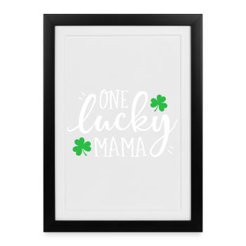 Un t-shirt Lucky Mama Clover - Affiche encadrée (27 × 37 cm) - noir - Devant