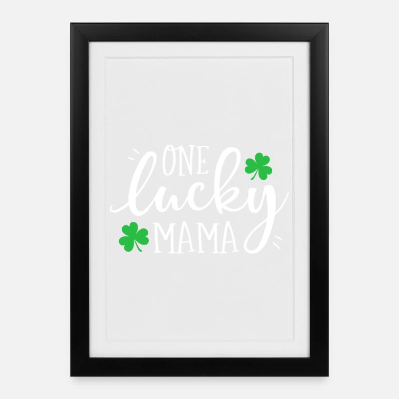 Ein Lucky Mama Clover Tee - Gerahmtes Poster (27 × 37 cm) - Schwarz