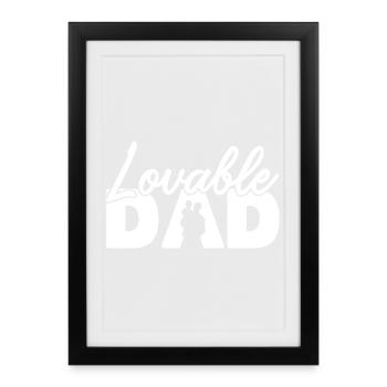 Lovable Dad Aesthetic Typography Fatherhood - Framed poster (27 × 37 cm) - black - Front