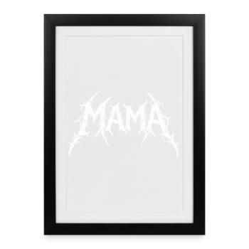 Maman Metal Rock Musique Hardcore Design de maman - Affiche encadrée (27 × 37 cm) - noir - Devant