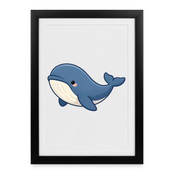 Sauvetage des baleines Bien-être animal Biologie marine - Affiche encadrée (27 × 37 cm) - noir - Devant