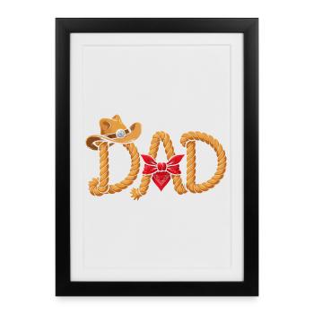 Best Daddy Cowboy Western Rope Design - Framed poster (27 × 37 cm) - black - Front