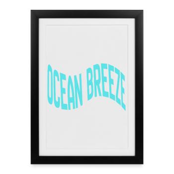 Typographie courbe de la brise océanique - Affiche encadrée (27 × 37 cm) - noir - Devant