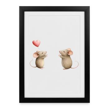 Mouse Love - Framed poster (27 × 37 cm) - black - Front