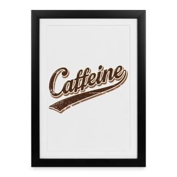 Caffeine Retro Script - Framed poster (27 × 37 cm) - black - Front