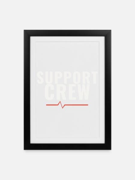 Support Crew Marathon Run Team Motivation Sports - Framed poster (27 × 37 cm) - black