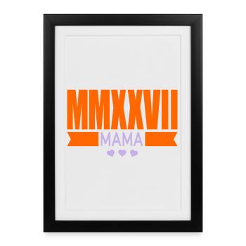 Annonce du bébé 2027 - Maman - Affiche encadrée (27 × 37 cm) - noir - Devant