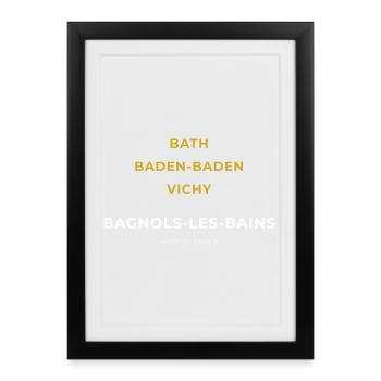 Bagnols-les-Bains Lozère - Bath - Baden-Baden - Affiche encadrée (27 × 37 cm) - noir - Devant