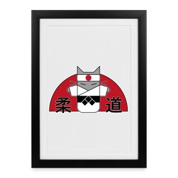 Judo Cat - Affiche encadrée (27 × 37 cm) - noir - Devant