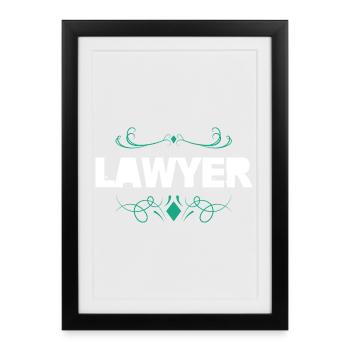 Lawyer logo with ornament - Framed poster (27 × 37 cm) - black - Front