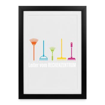 Leiter vom Rechenzentrum Gärtner - Gerahmtes Poster (27 × 37 cm) - Schwarz - Vorne
