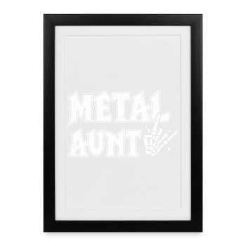 Tante Metal Heavy Metal Cadeau pour tante - Affiche encadrée (27 × 37 cm) - noir - Devant
