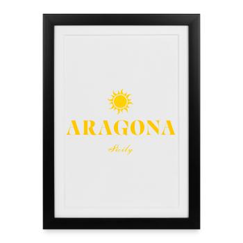 Logo du soleil d’Aragone Sicile - Affiche encadrée (27 × 37 cm) - noir - Devant