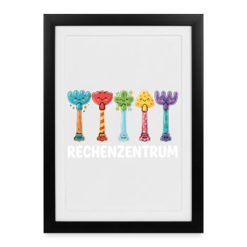 IT Support Glücksrad Service Desk IT Helpdesk Nerd - Gerahmtes Poster (27 × 37 cm) - Schwarz - Vorne