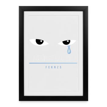 FCKNZS - AGAINST RACISM - The Blue Tear - Gerahmtes Poster (27 × 37 cm) - Schwarz - Vorne