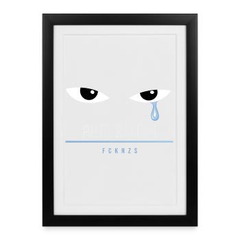FCKNZS - FIGHT RACISM - The Blue Tear - Gerahmtes Poster (27 × 37 cm) - Schwarz - Vorne