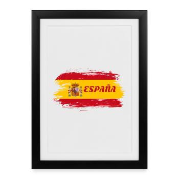 Spain Flag / Gift Madrid Barcelona - Framed poster (27 × 37 cm) - black - Front