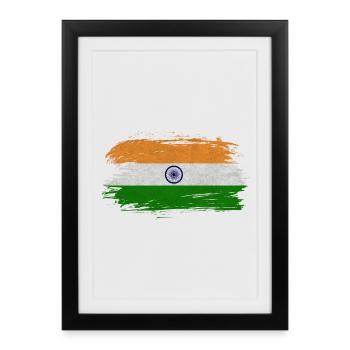 India Vintage Flag / Gift Delhi Kolkata - Framed poster (27 × 37 cm) - black - Front