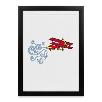 Vintage airplane - Framed poster (27 × 37 cm) - black - Front