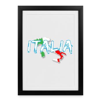 Italie Edo botte blanche - Affiche encadrée (27 × 37 cm) - noir - Devant