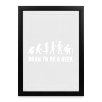 Né Geek : Évolution Tech - Affiche encadrée (27 × 37 cm) - noir - Devant