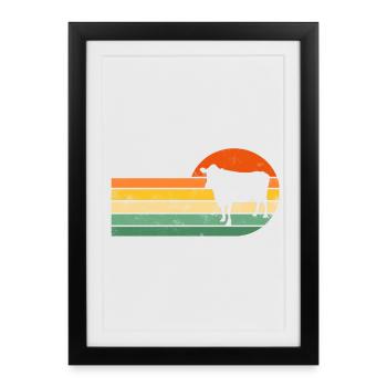 Vache Vaches - Affiche encadrée (27 × 37 cm) - noir - Devant