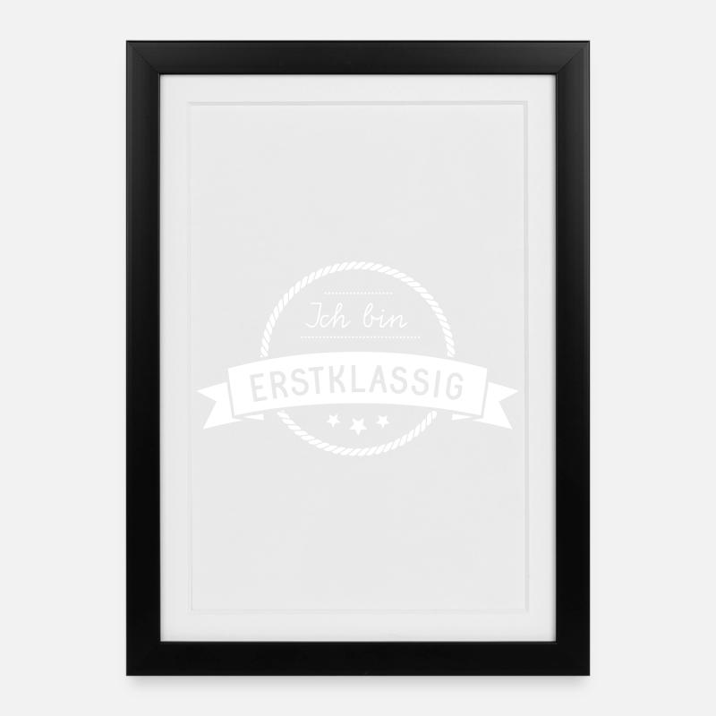 Première classe - Scolarisation - Couleur personnalisable ! - Affiche encadrée (27 × 37 cm) - noir