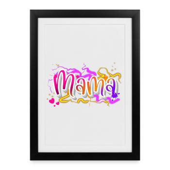 Maman - Affiche encadrée (27 × 37 cm) - noir - Devant