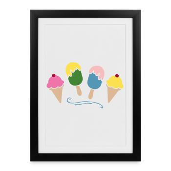 Glace - Affiche encadrée (27 × 37 cm) - noir - Devant