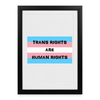 transgender flag human rights t-shirt design - Framed poster (27 × 37 cm) - black - Front