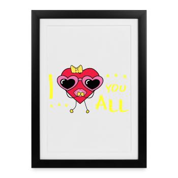 Je vous aime tous - Affiche encadrée (27 × 37 cm) - noir - Devant