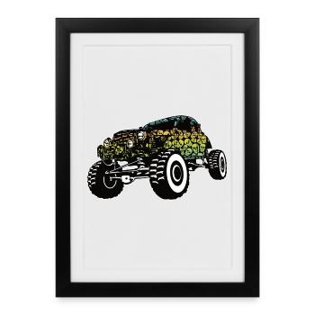 Dégradé de crâne de Monster Truck - Affiche encadrée (27 × 37 cm) - noir - Devant